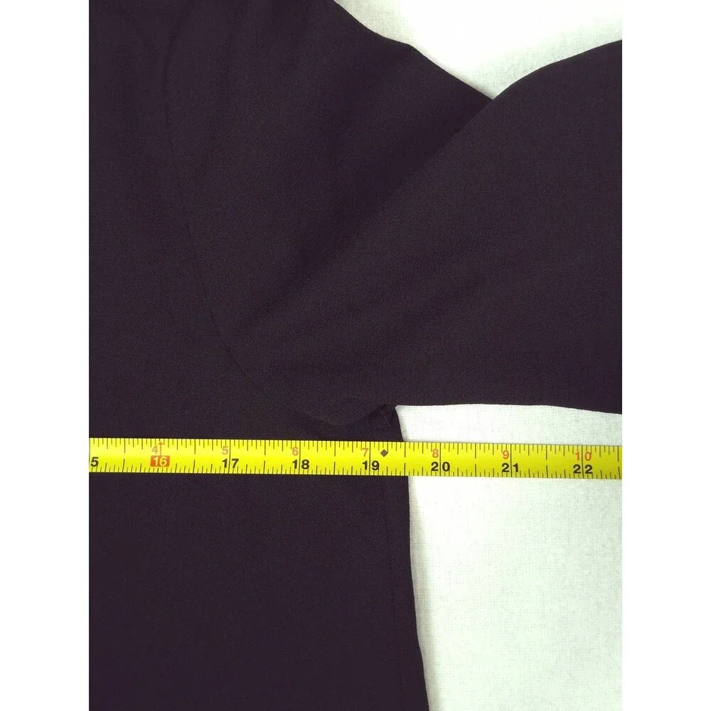 COS Funnel Neck Top S Black Minimalist Boxy Oversized 3/4 Sleeve Quiet Luxury